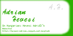 adrian hevesi business card